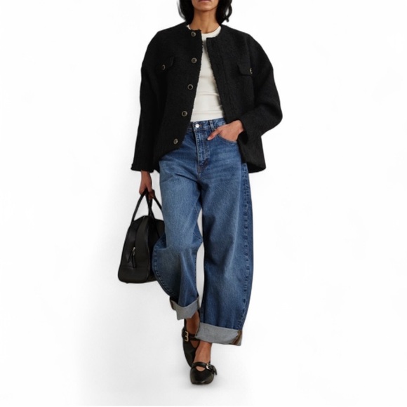 Frame Denim Jackets & Blazers - Frame Cocoon Boucle Coat in Black NWT